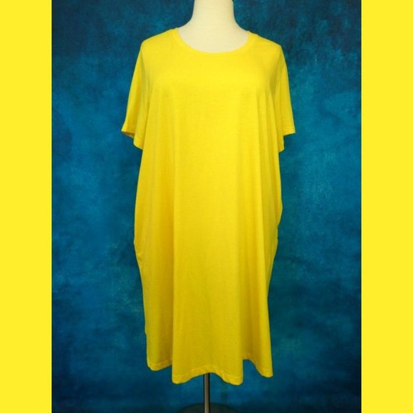 Woman Within Yellow Tee Dress 2X - Picture 2 of 8
